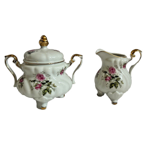 Lefton Other - Lefton China Hand Painted Rose Pattern Cream And Sugar Lid & Handles #NE3449